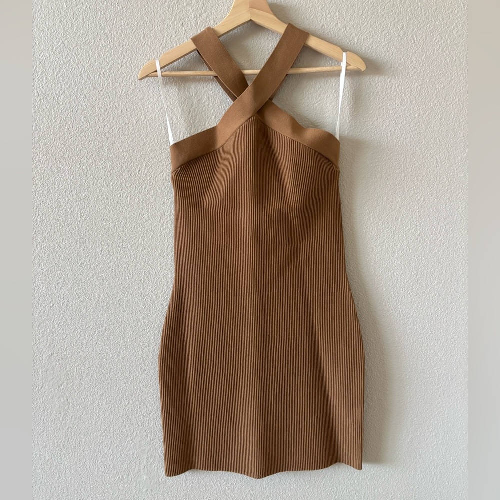 aritzia - sculpt knit cross contour dress